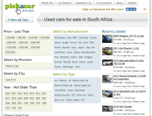 Tablet Screenshot of pickacar.co.za